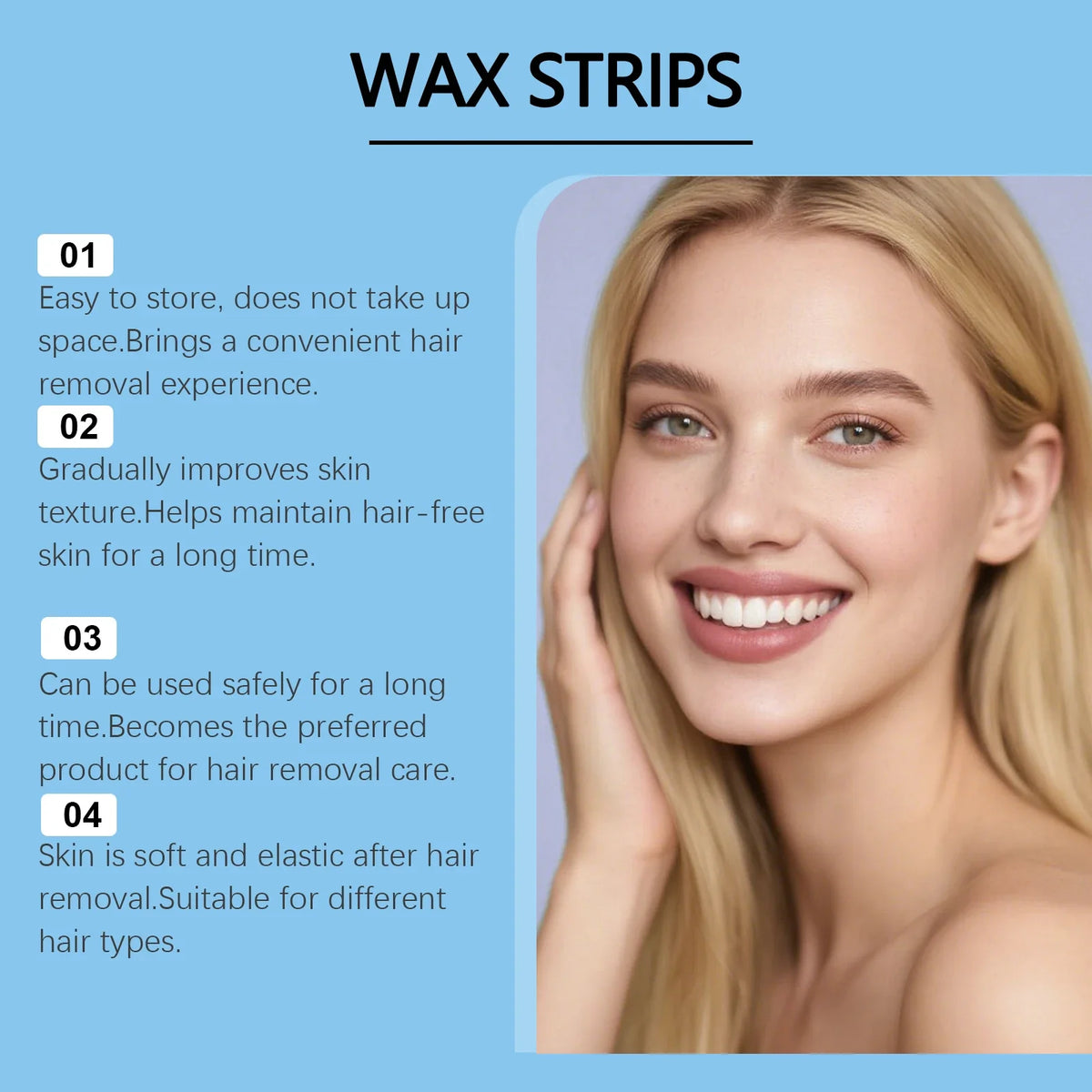 Hair Removal Wax Strips – Face, Body, Bikini & Underarm