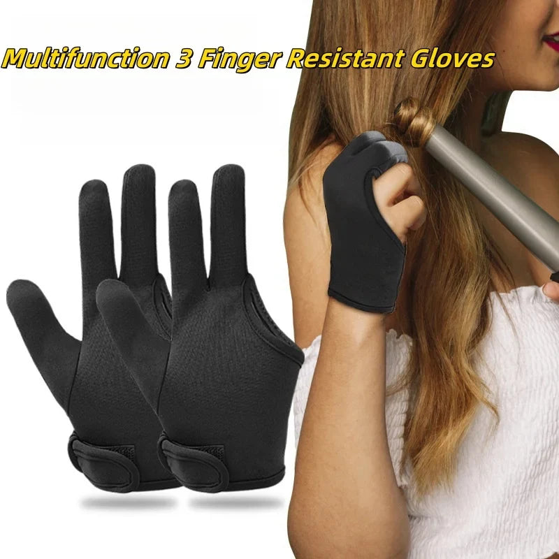 Heat Resistant 3-Finger Glove for Curling Iron & Hair Styling
