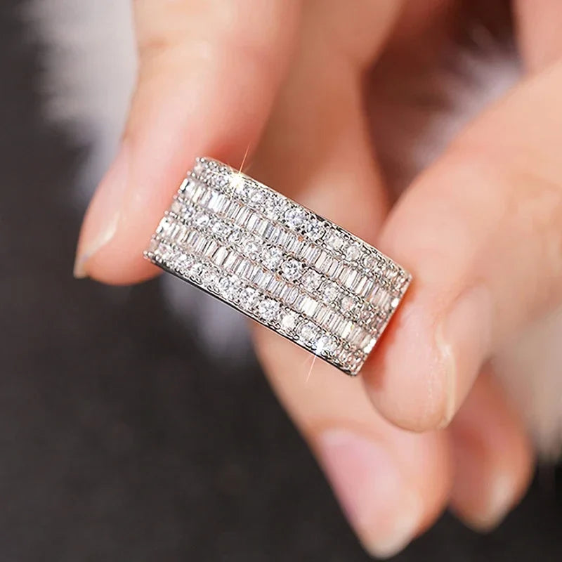Huitan Cubic Zirconia Cocktail Ring – Pave Set Women's Ring