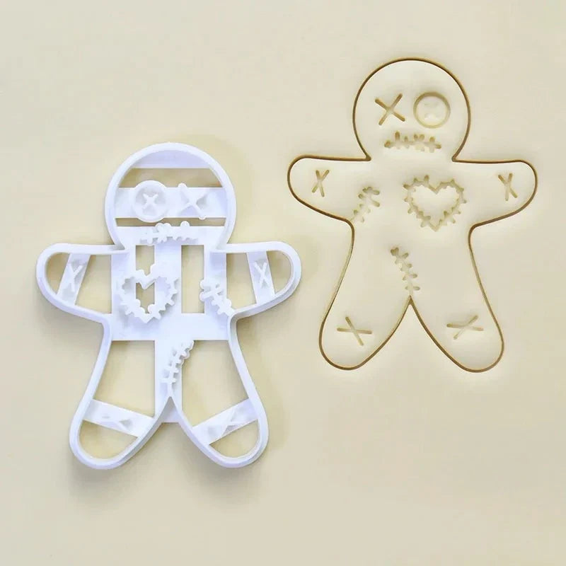 Christmas Gingerbread Cookie Cutters DIY Snowflake Santa Plastic Mold