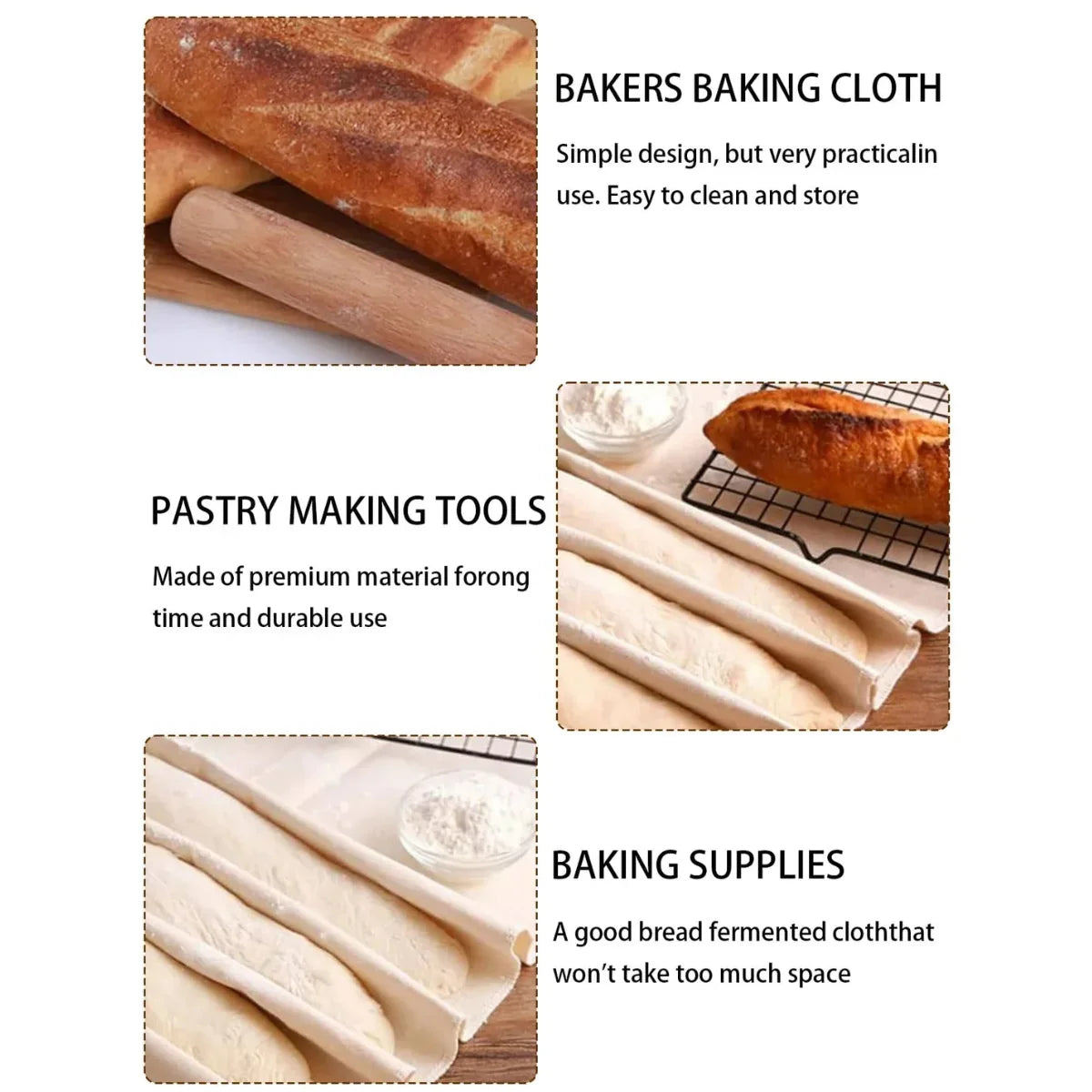 Natural Cotton Dough Proofing Cloth – Reusable Baker's Couche