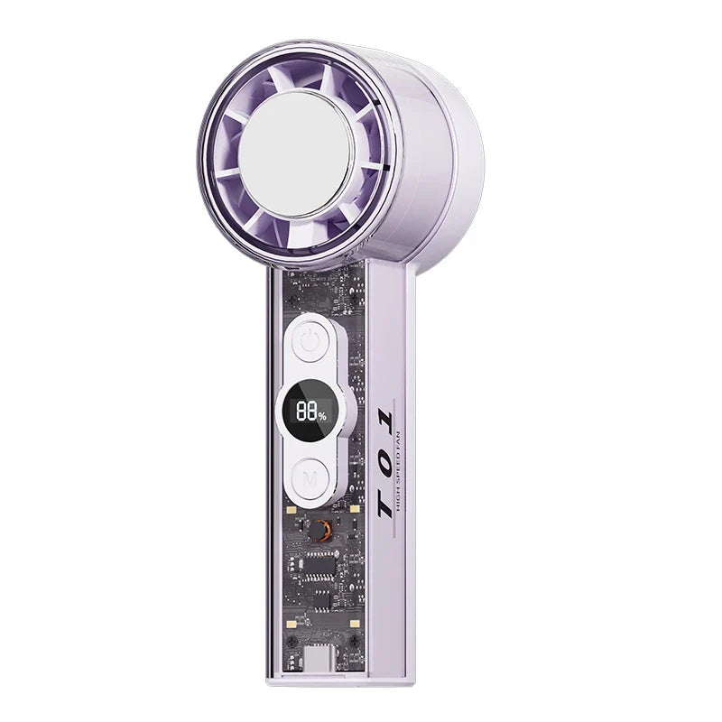 Portable USB Rechargeable Handheld Fan with LED Display