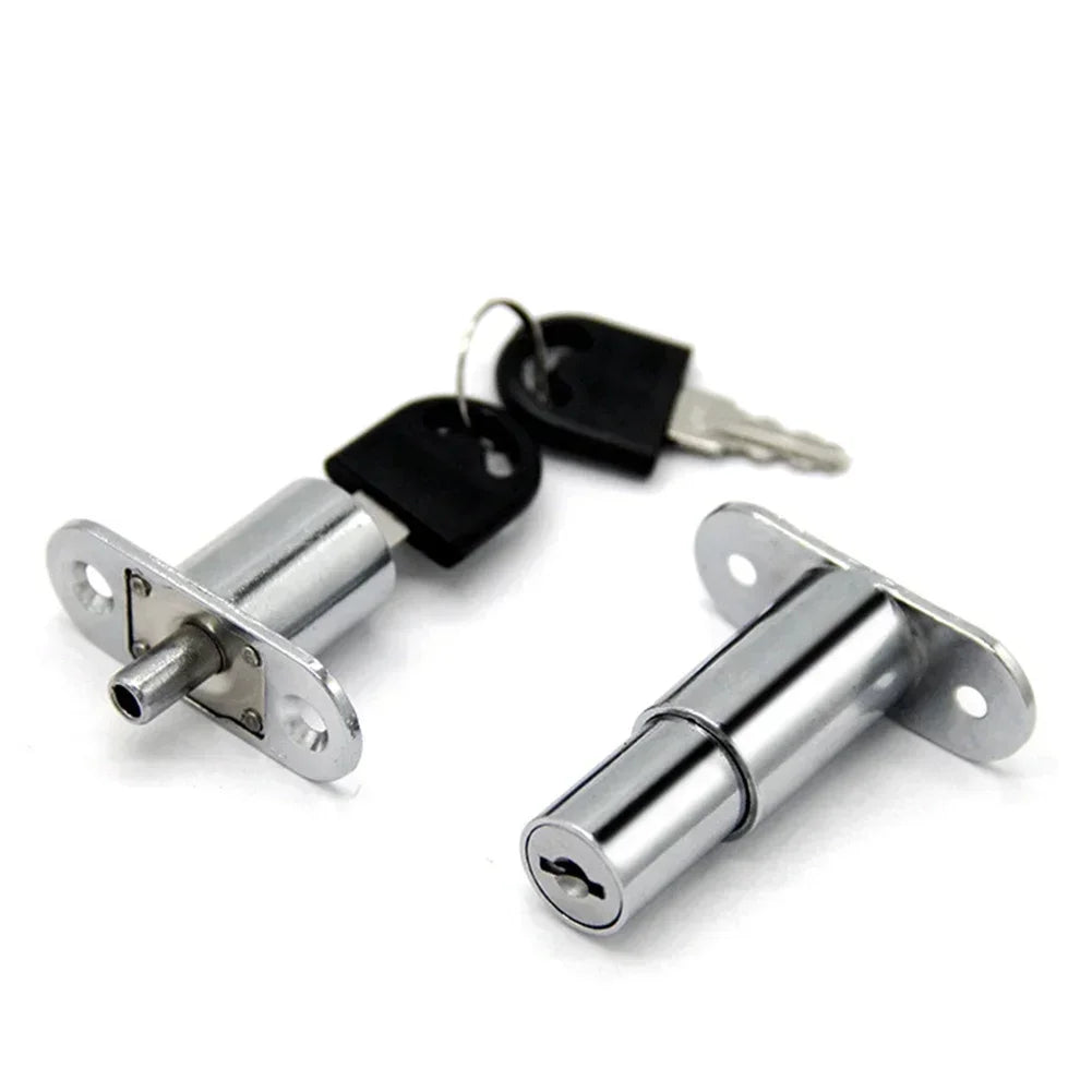 Zinc Alloy Cabinet Door Latch Lock with Keys – Chrome
