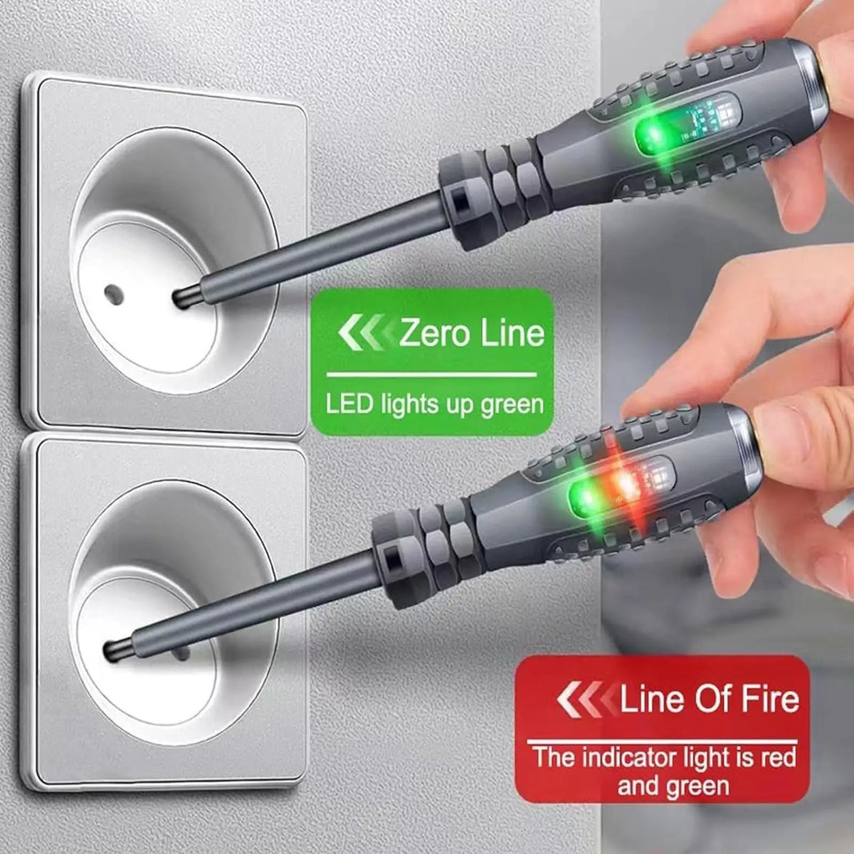 2-in-1 Voltage Tester Screwdriver with LED Light Display