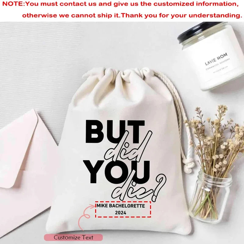 5-Pack Personalized Bachelorette Recovery Kit Drawstring Bags