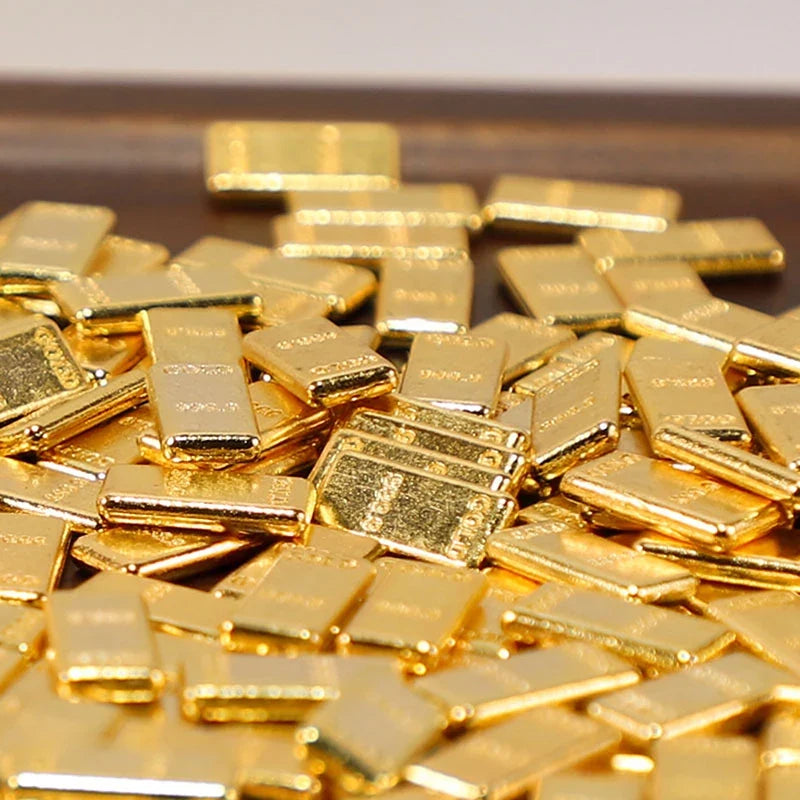 50 Pc Miniature Gold Bar Set – Dollhouse Decor & Pretend Play