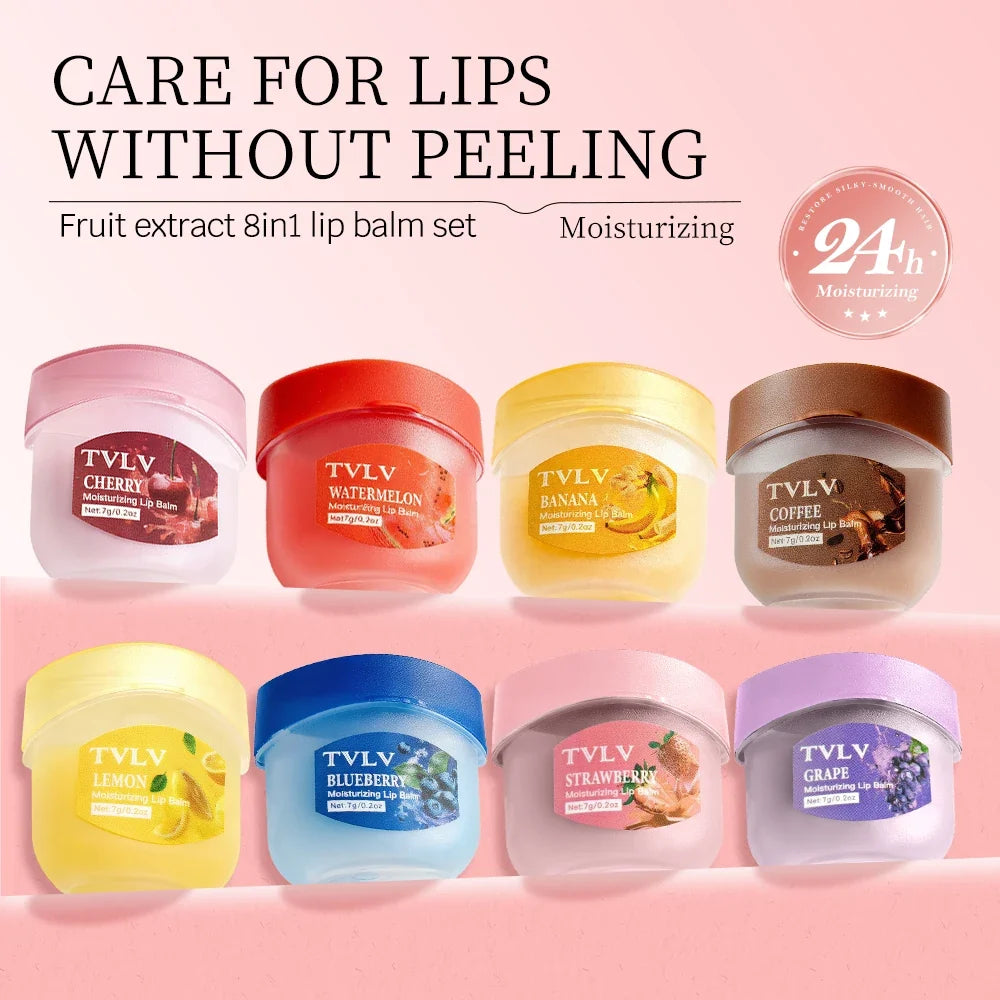 TVLV Fruit Extract Lip Balm Set – 4, 6 & 8-Piece Moisturizing