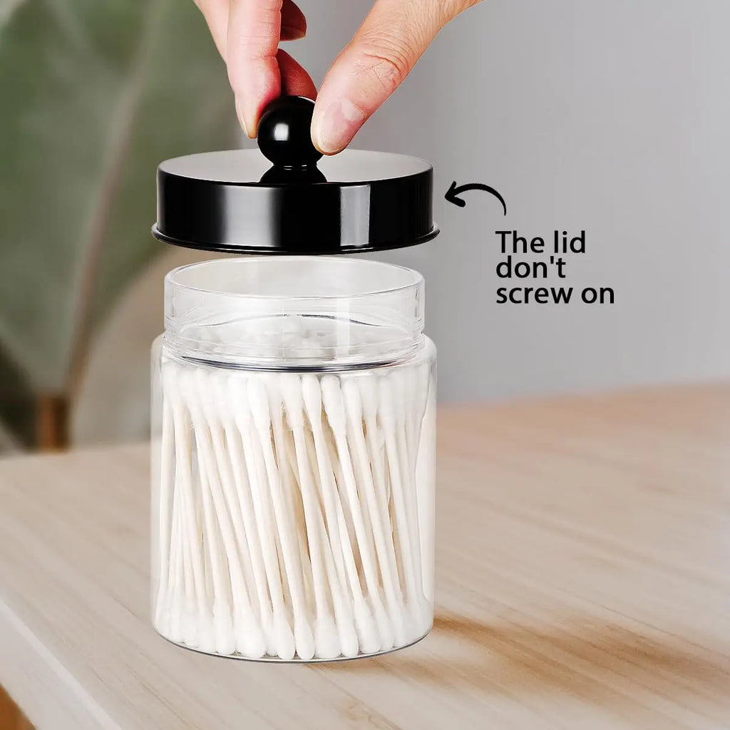 Bathroom Vanity Storage Organizer Farmhouse Decor Qtip Holder Cotton