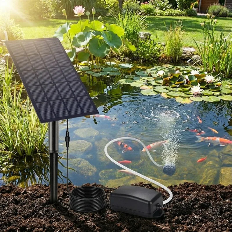 2.5W Solar Pond Aerator Pump with Air Stones – Fish Tank
