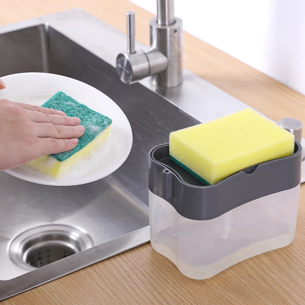 Kitchen Soap Dispenser Box – One-Hand Press Pump | PP Plastic