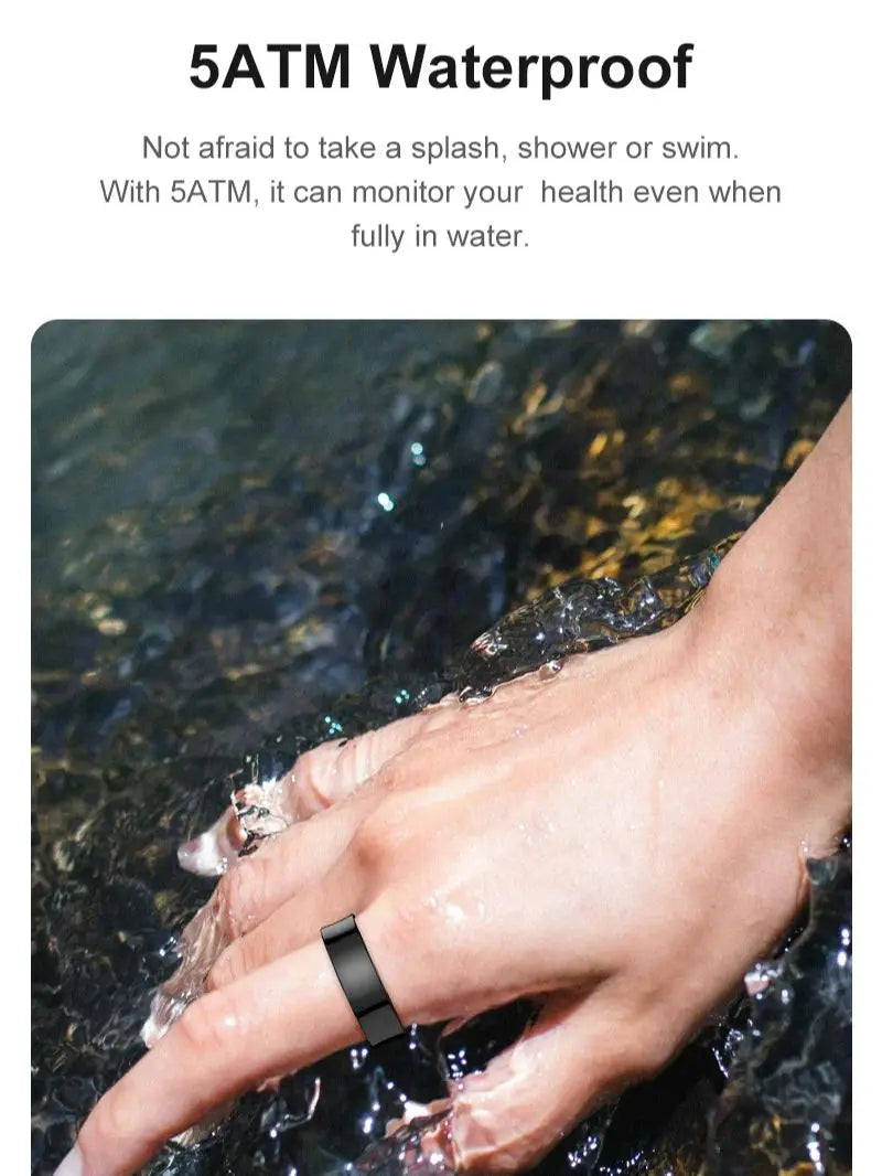 R09 5ATM Waterproof Smart Ring Men Women Temperature Health Monitor