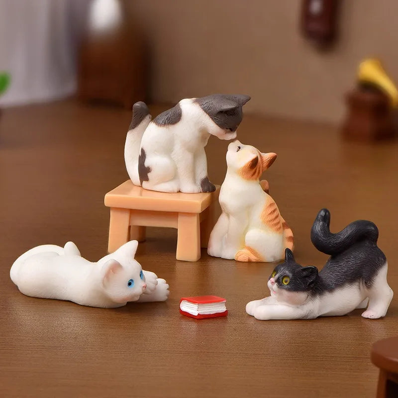 Resin Cat Figurine – Miniature Kitten Fairy Garden Decor