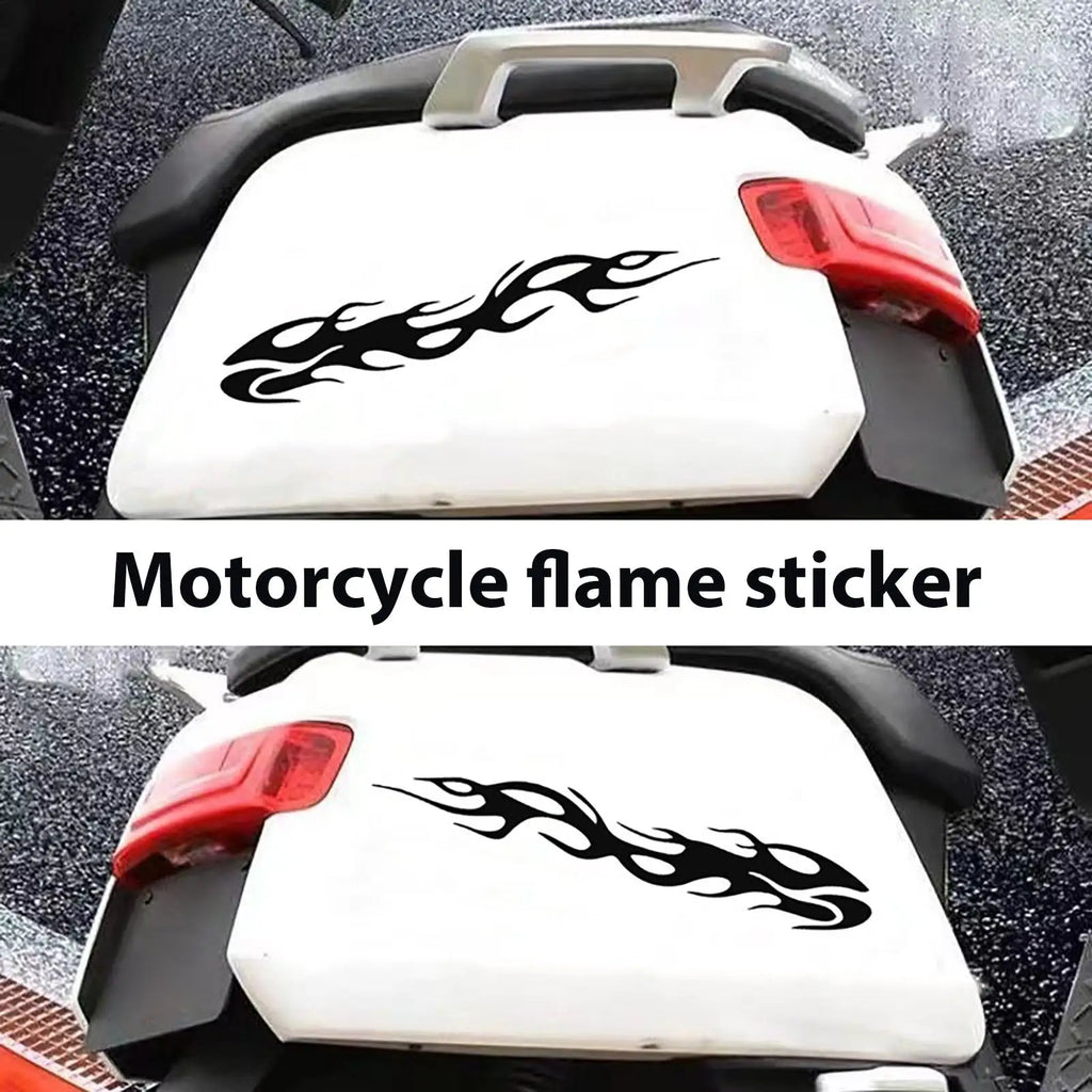 Reflective Flame Motorcycle Stickers – Waterproof PVC Decals