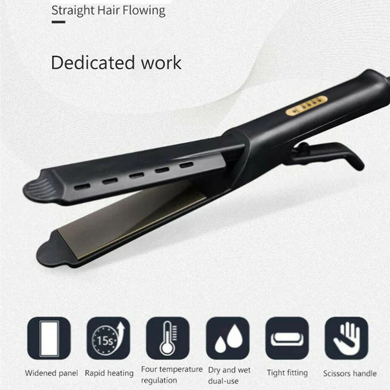 Portable Steam Hair Straightener – 4-Gear Titanium Flat Iron