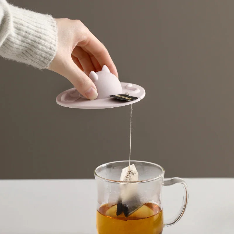 3D Cat Head Silicone Cup Lid – Dustproof & Leak-Proof
