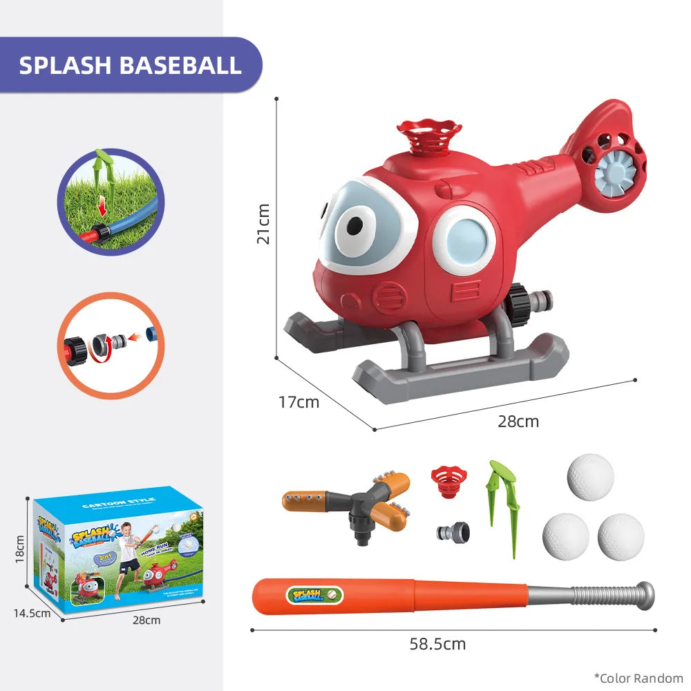 Kids Water Sprinkler Baseball Toy | Rotating Outdoor Spray