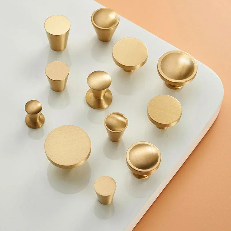 Solid Brass Cabinet Knobs | Modern Gold Furniture Pulls