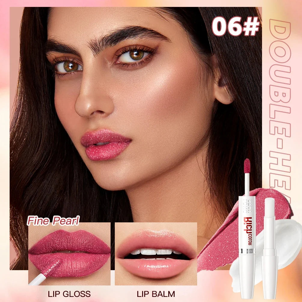 QiBest 8-Color Matte Liquid Lipstick & Hydrating Lip Balm Duo