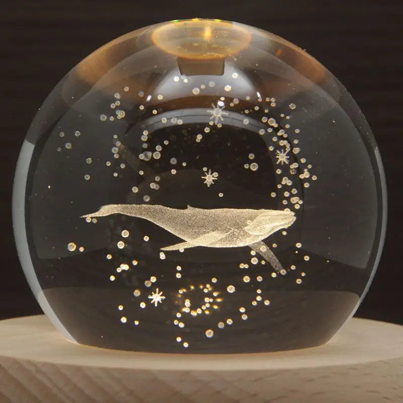 Bird's Poem Whale Crystal Ball Music Box Rotating Ornament Creative
