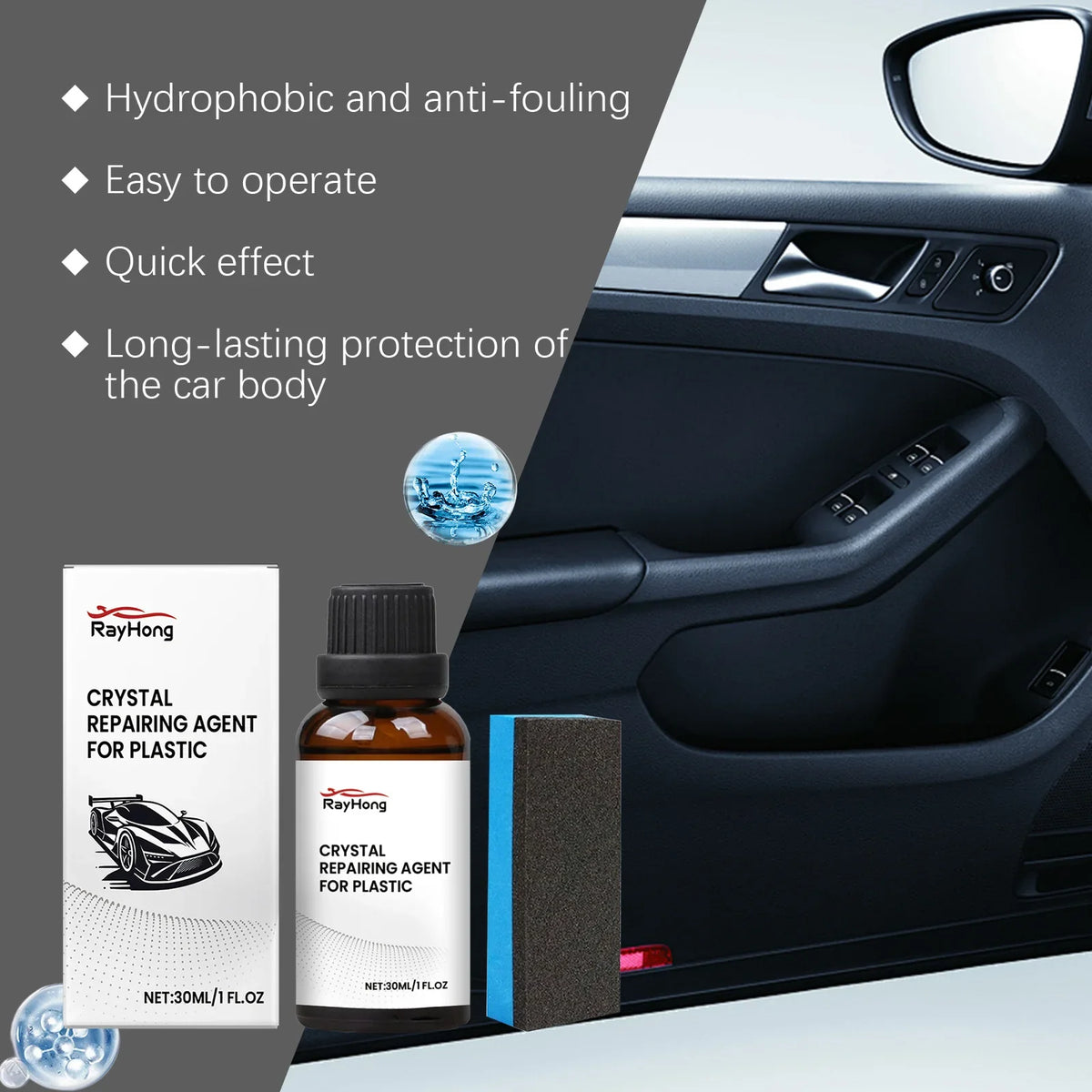 RayHong Automotive Plastic Coating Agent Set – Gloss & UV Care