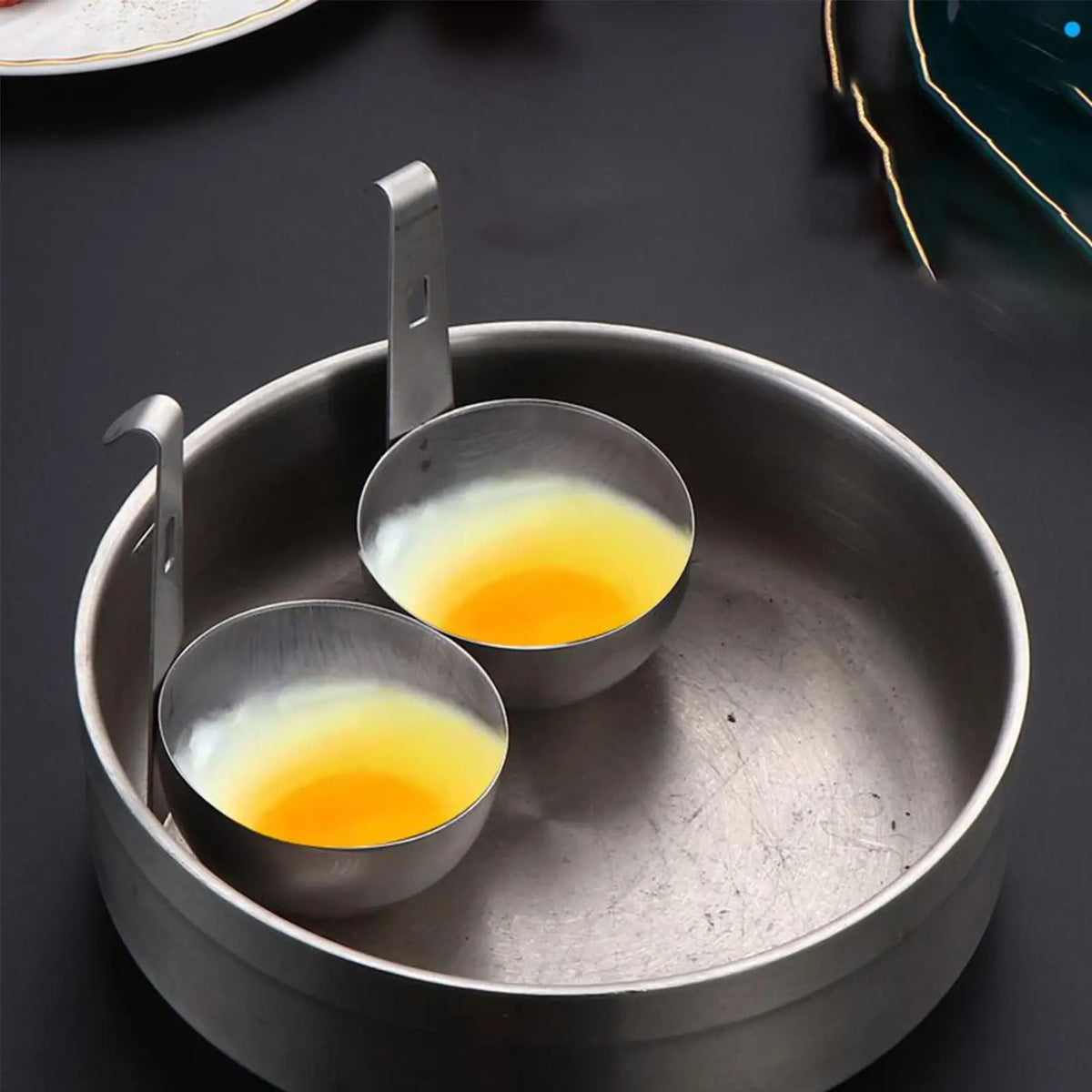 Stainless Steel Egg Poacher – Hangable Nonstick Steamer