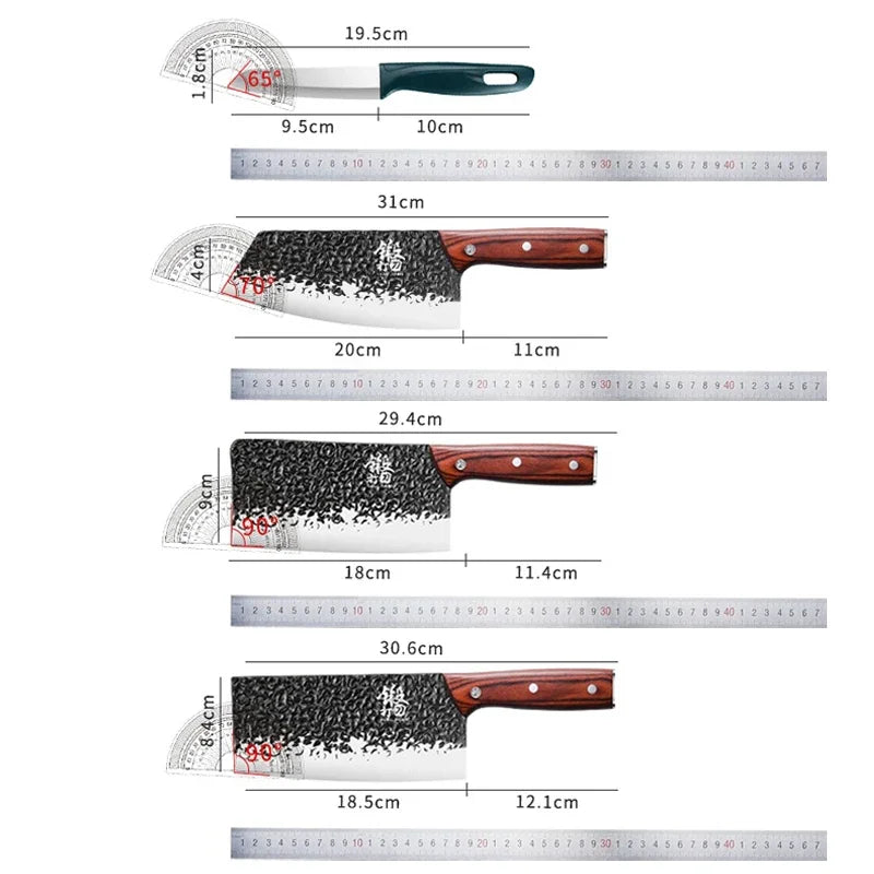 PLYS 8-Piece Sandalwood Chef Knife Set – Forged Stainless Steel