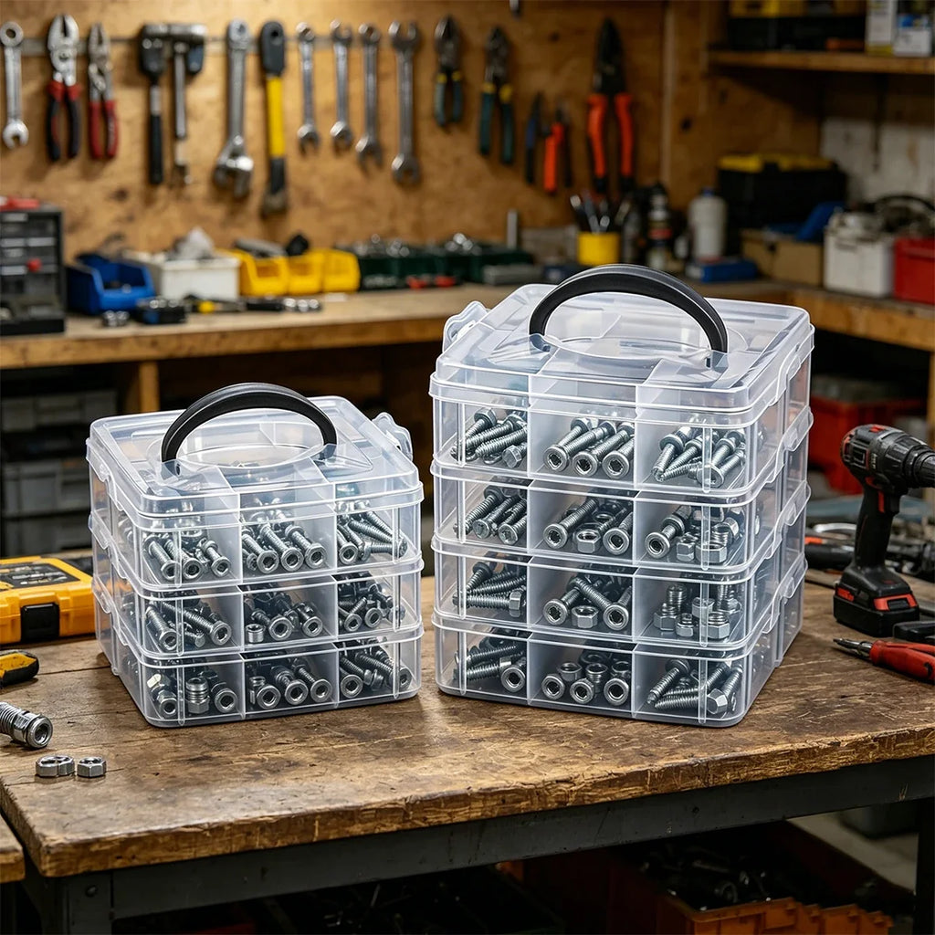 Stackable Plastic Hardware Accessory Storage Boxe Multi-layer