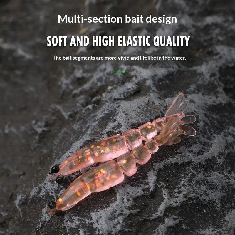 20PCS Mini Soft Worm Shrimp Fishing Lures – 40mm Silicone Bait