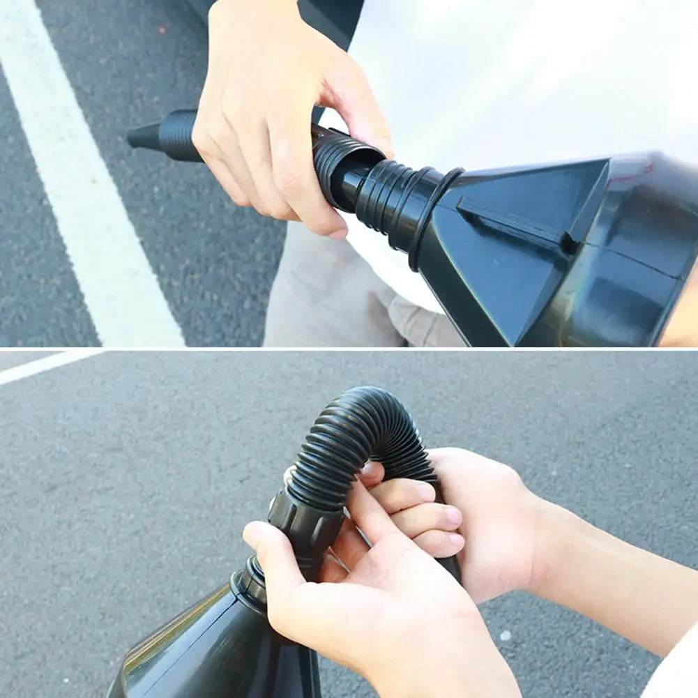 Wide Mouth Flexible Fuel Funnel with Strainer | Car, Truck & Bike