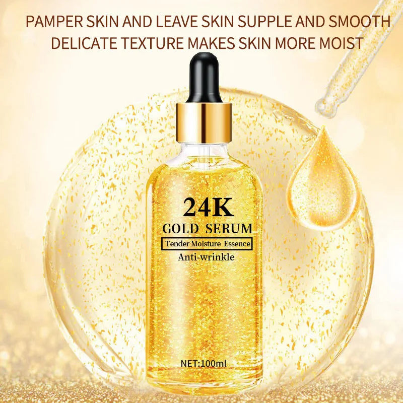 24K Gold Hyaluronic Acid Serum – Brightening & Hydrating 100ml