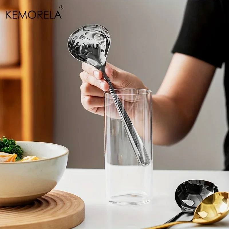 KEMORELA 304 Stainless Steel Gravy Ladle & Sauce Spoon 8.1"