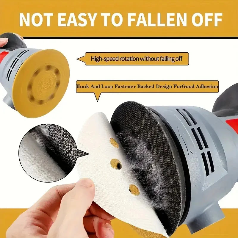 8 Holes Yellow Sandpaper Sanding Discs Grinder Car Woodworking Metal