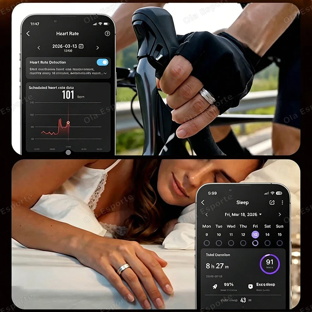 Ola Esporte Smart Ring – Heart Rate, SpO₂ & Sleep Tracker