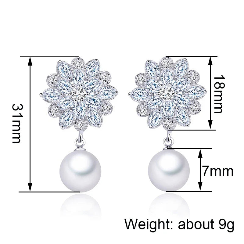 Huitan Imitation Pearl Drop Earrings – Elegant Fashion Jewelry