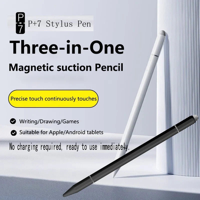 P+7 Universal Stylus Pen 3 Tips & Ballpoint – iOS & Android
