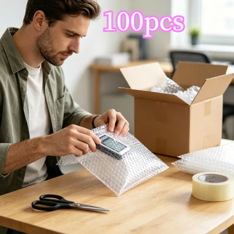 100 Pcs Bubble Foam Bags – Cushioning for Fragile Items