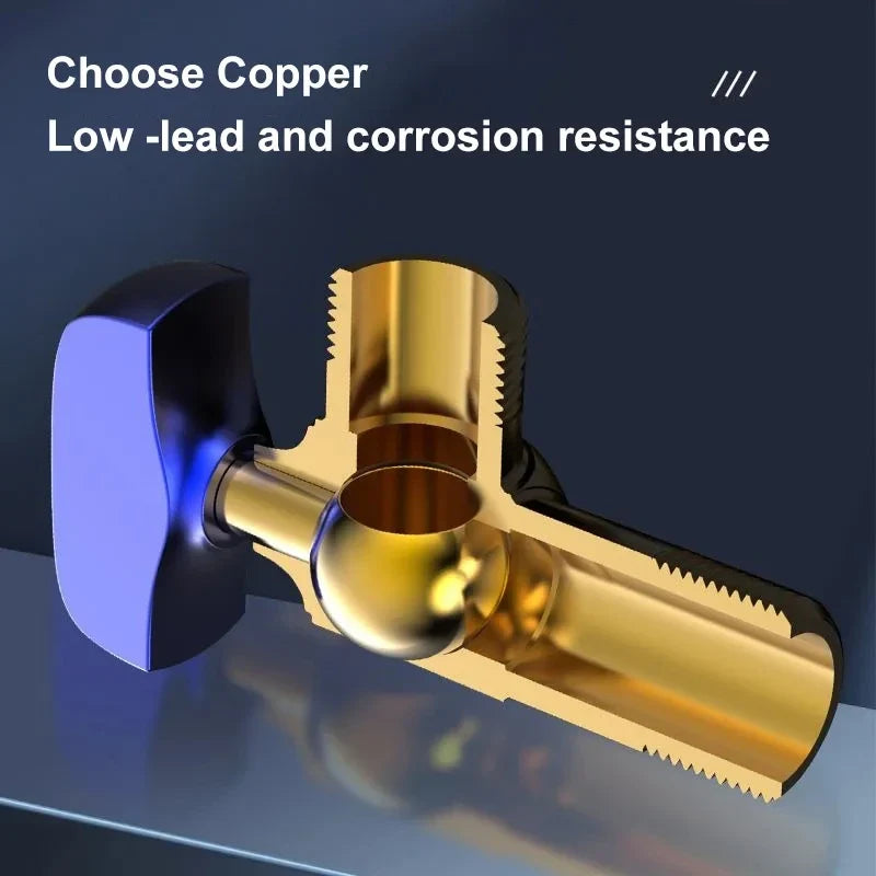 All-Copper Ball Core Angle Valve G1/2 Hot & Cold Triangle Valve