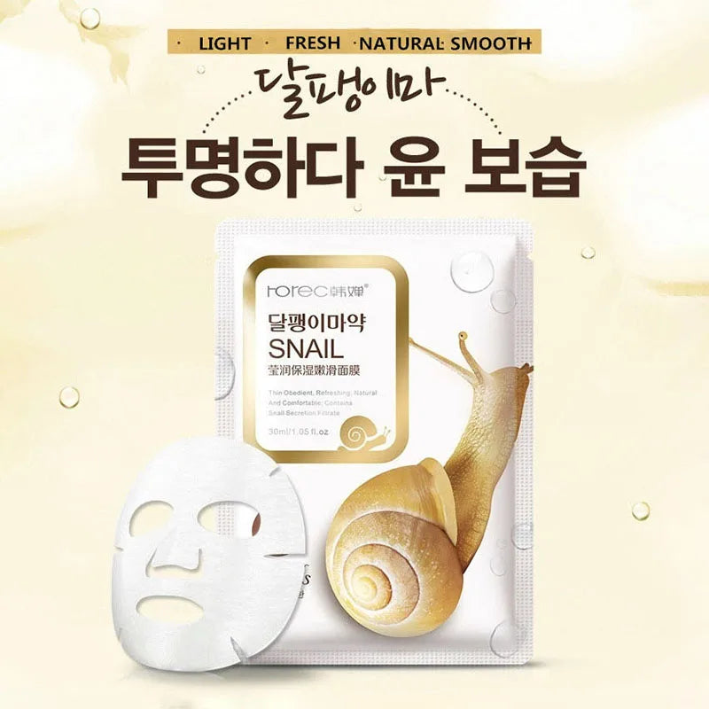 BIOAOUA 20pc Snail Sheet Mask – Anti-Aging, Whitening K-Beauty
