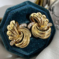 Huitan Vintage Gold Geometric Stud Earrings for Women