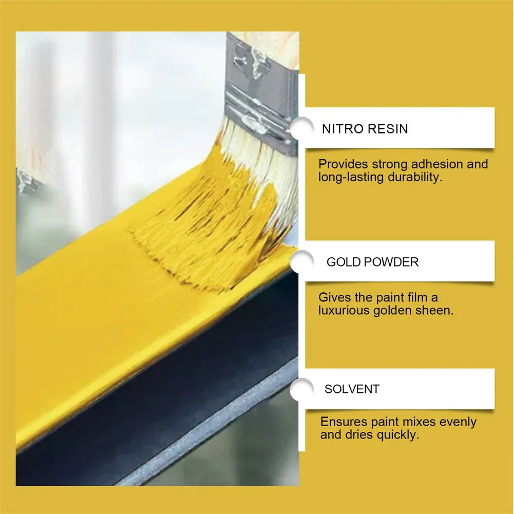 Water-Based Metallic Gold Paint | Outdoor Anti-Corrosion Finish
