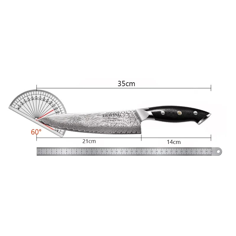 67-Layer Damascus Chef Knife VG10 Steel – 21cm Slicing Blade