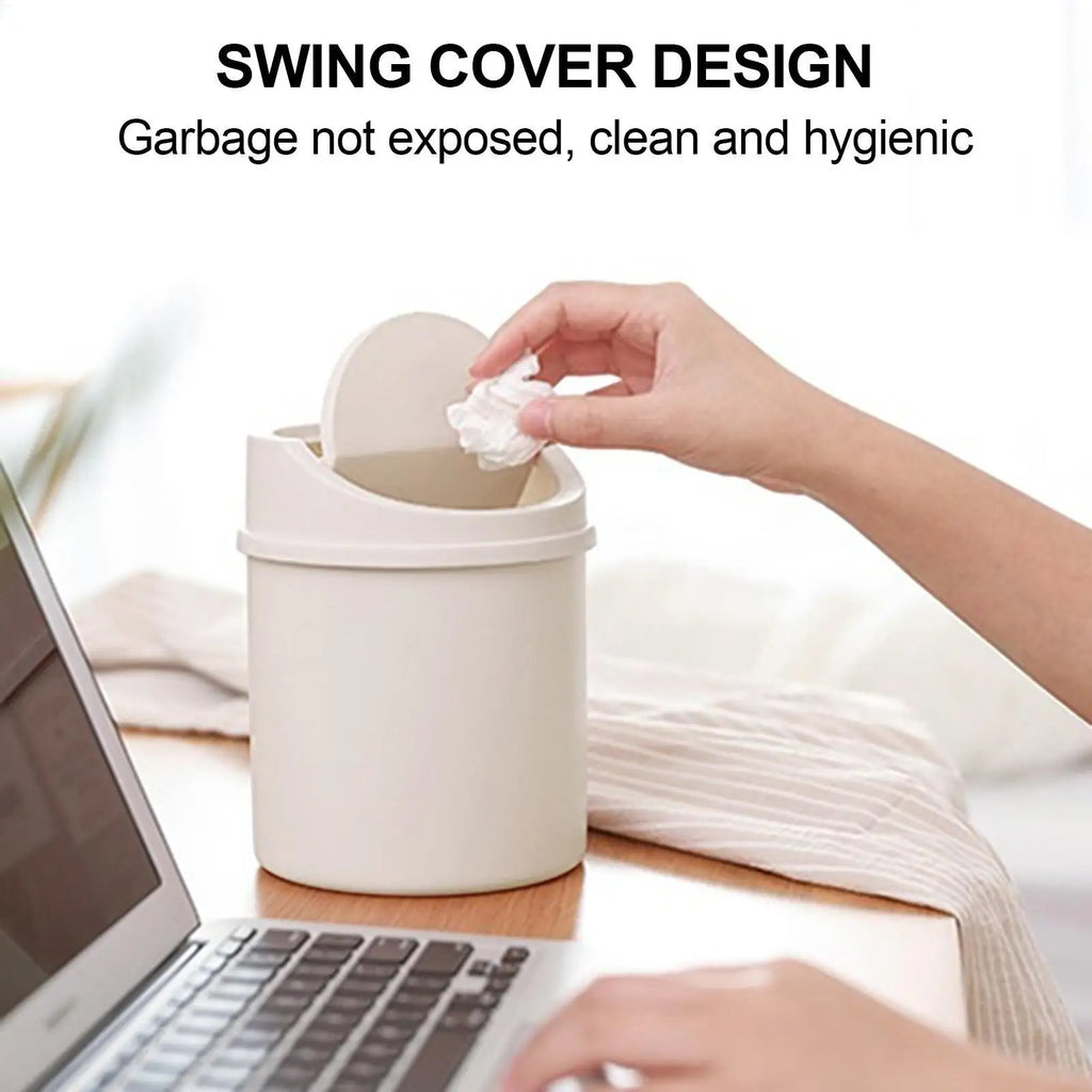 Mini Tabletop Trash Can Flip Lid – Odor-Proof Desk Waste Bin