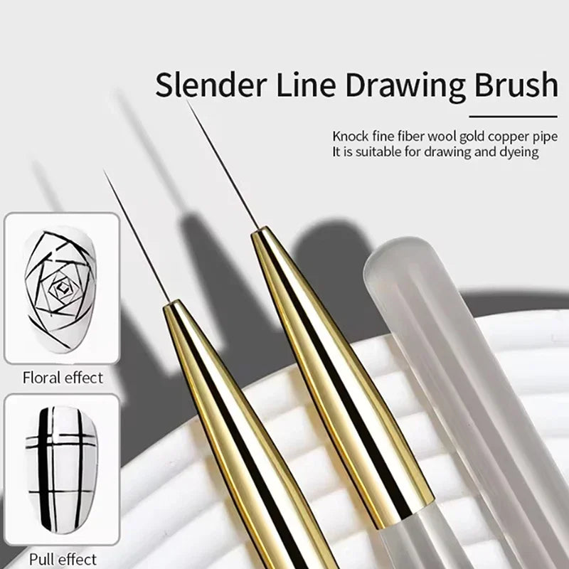 5-Piece Fine Nail Art Liner Brush Set – UV Gel & DIY Nails
