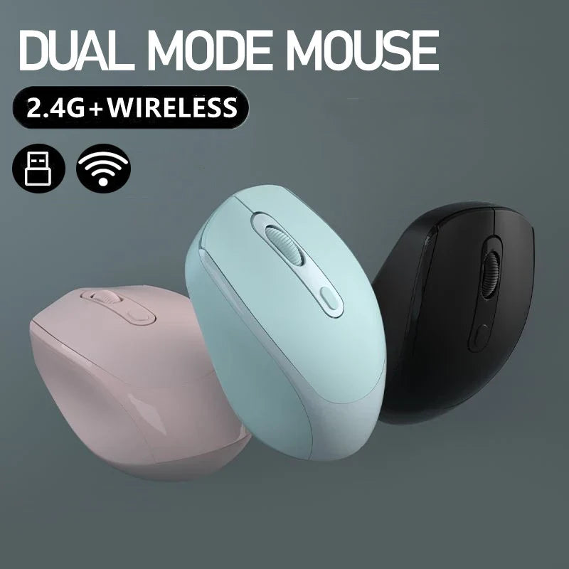 Dual-mode Wireless Mouse BT Ergonomic Optical Computer USB Mice