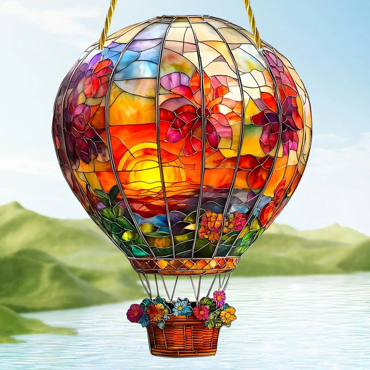 Acrylic Hot Air Balloon Sun Catcher – Window & Wall Decor