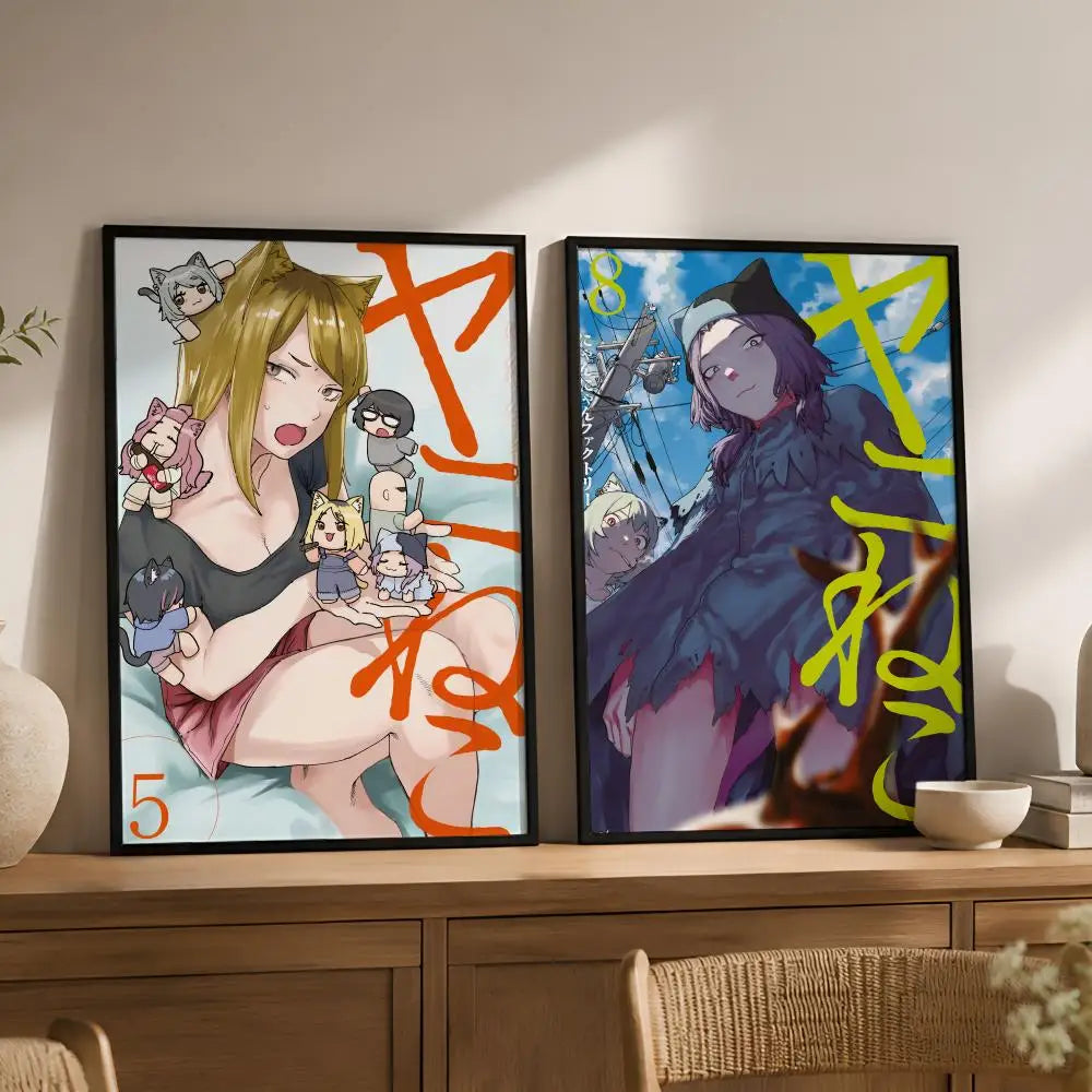 Yani Neko Peel-and-Stick PVC Wall Poster – HD Anime Art