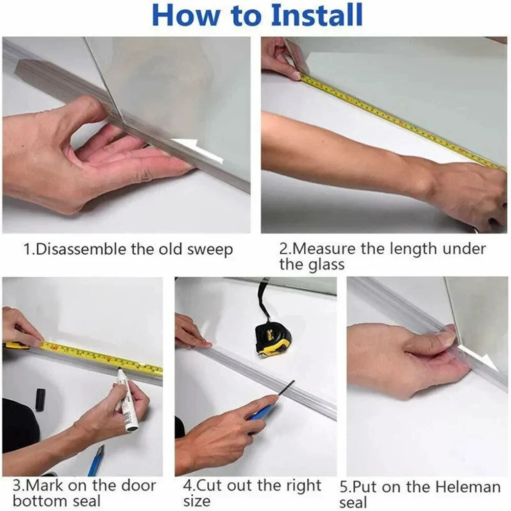 PVC Shower Door Seal Strip | 4-6mm Glass | Waterproof Glue-Free