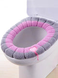 Stitched Portable Knitted Toilet Mat Thickened Washable Antifreeze