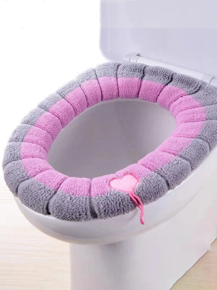 Stitched Portable Knitted Toilet Mat Thickened Washable Antifreeze