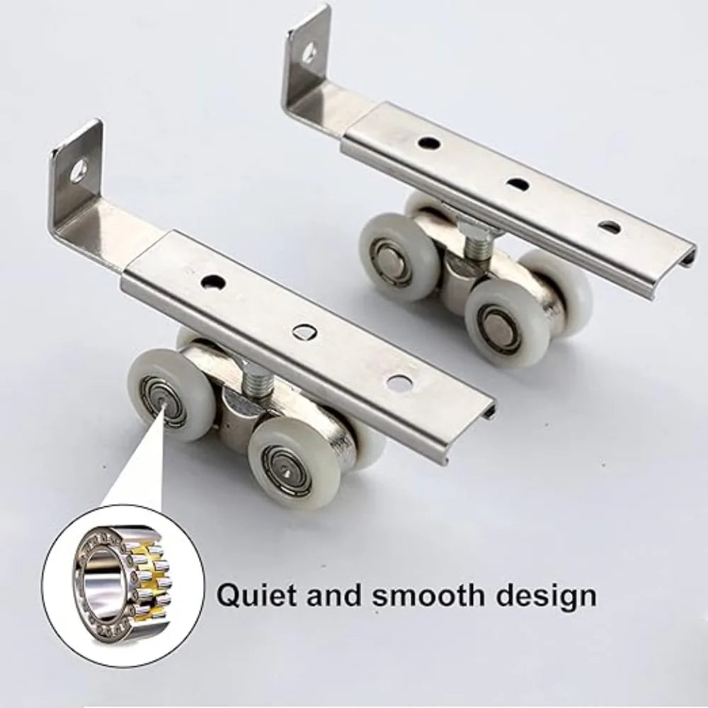 Sliding Door Roller Pulley Set – 4-Wheel Rail Track Hardware